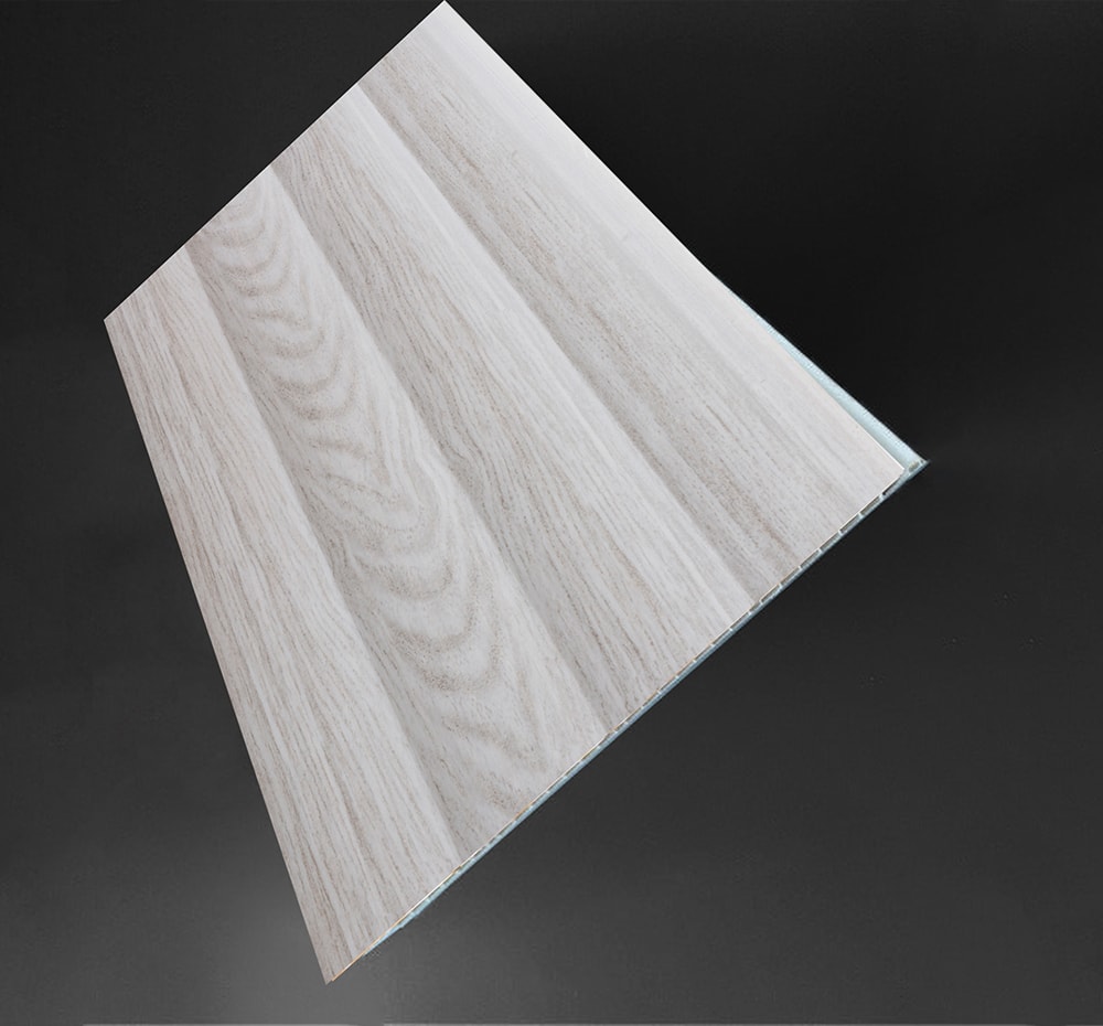 Grey Woodgrain Curve PVC Ceiling