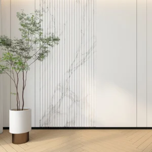 White Marble Slat Wall