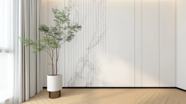 White Marble Slat Wall